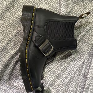 Dr. Martens Black Leather Ankle Boots with Buckle